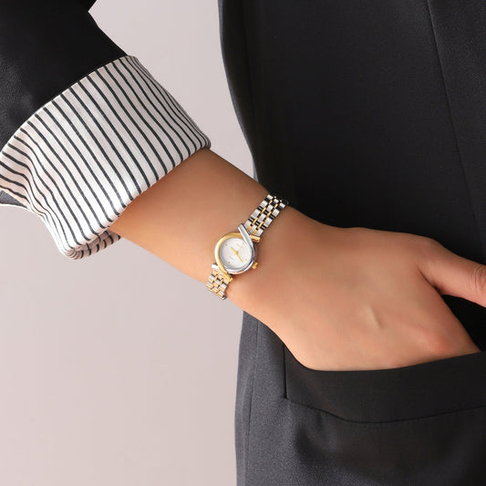 2 Tone Luxe Loop Dial Chic Watch