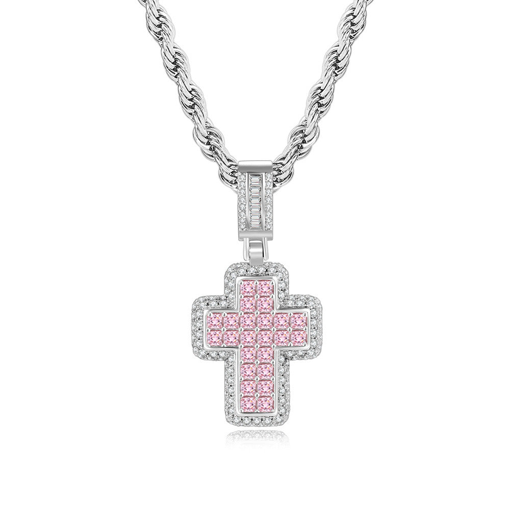 Aesthetic Pink Cross Pendant