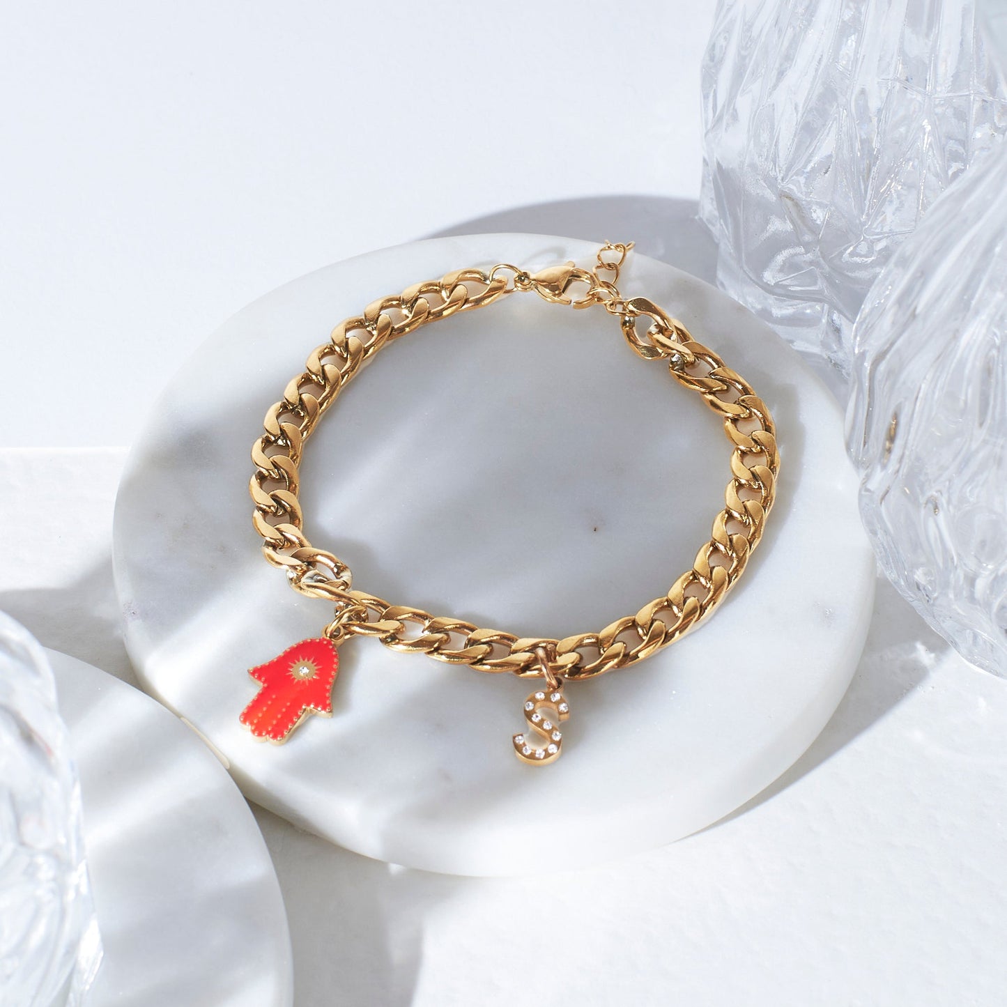18K Gold Plated Evil Eye Personalized Bracelet