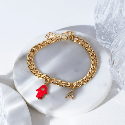 18K Gold Plated Evil Eye Personalized Bracelet