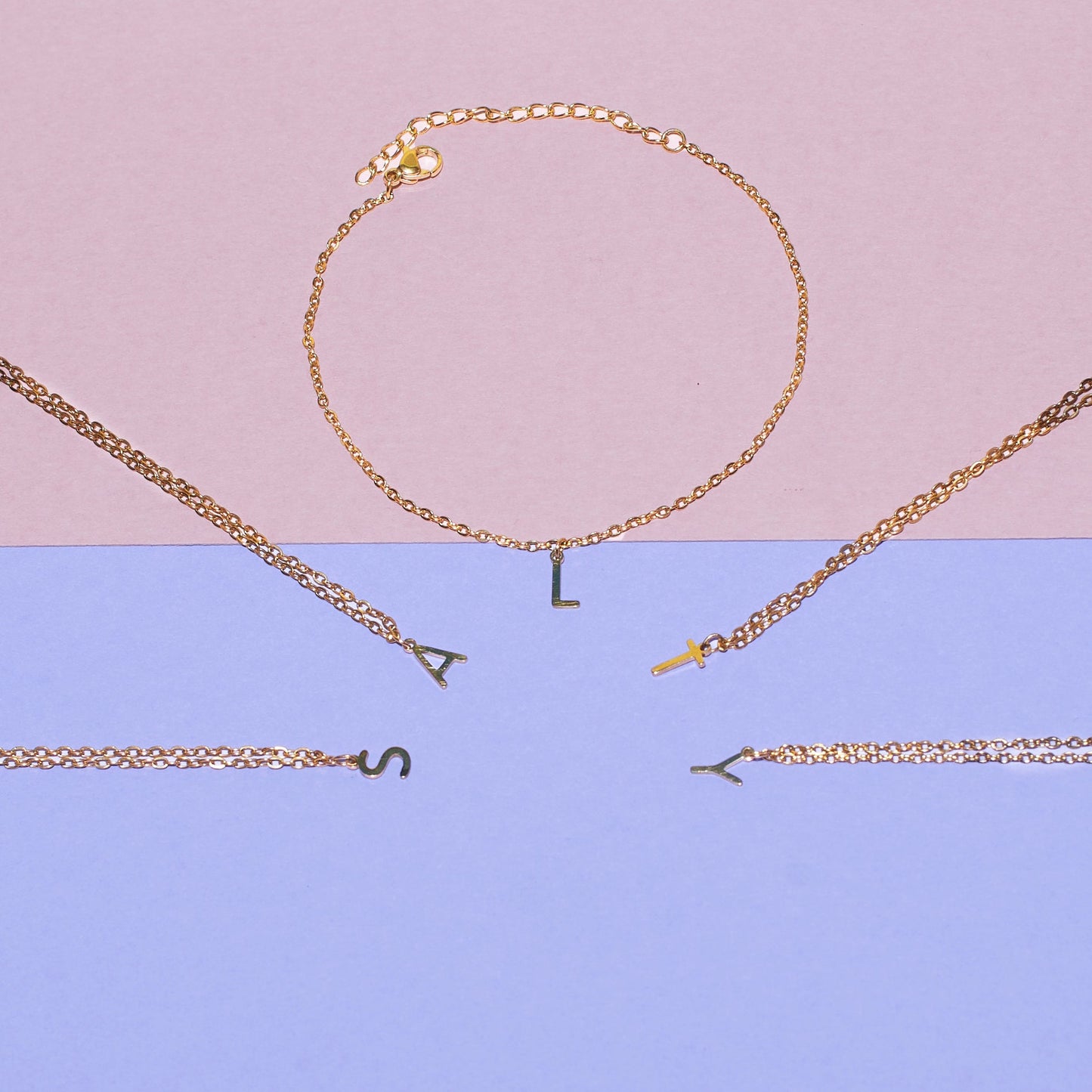18K Gold Plated Personalized Initial Bracelet