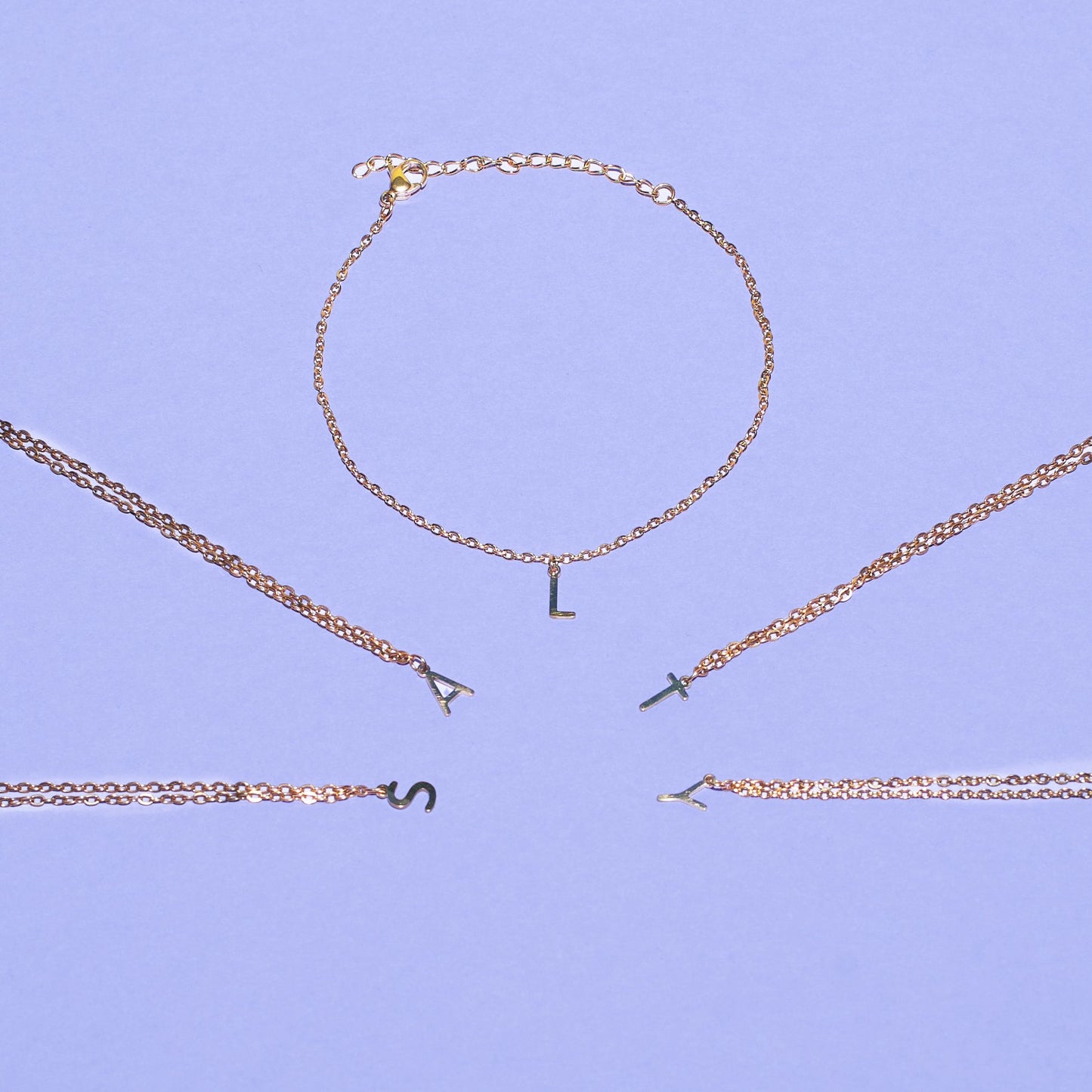 18K Gold Plated Personalized Initial Bracelet