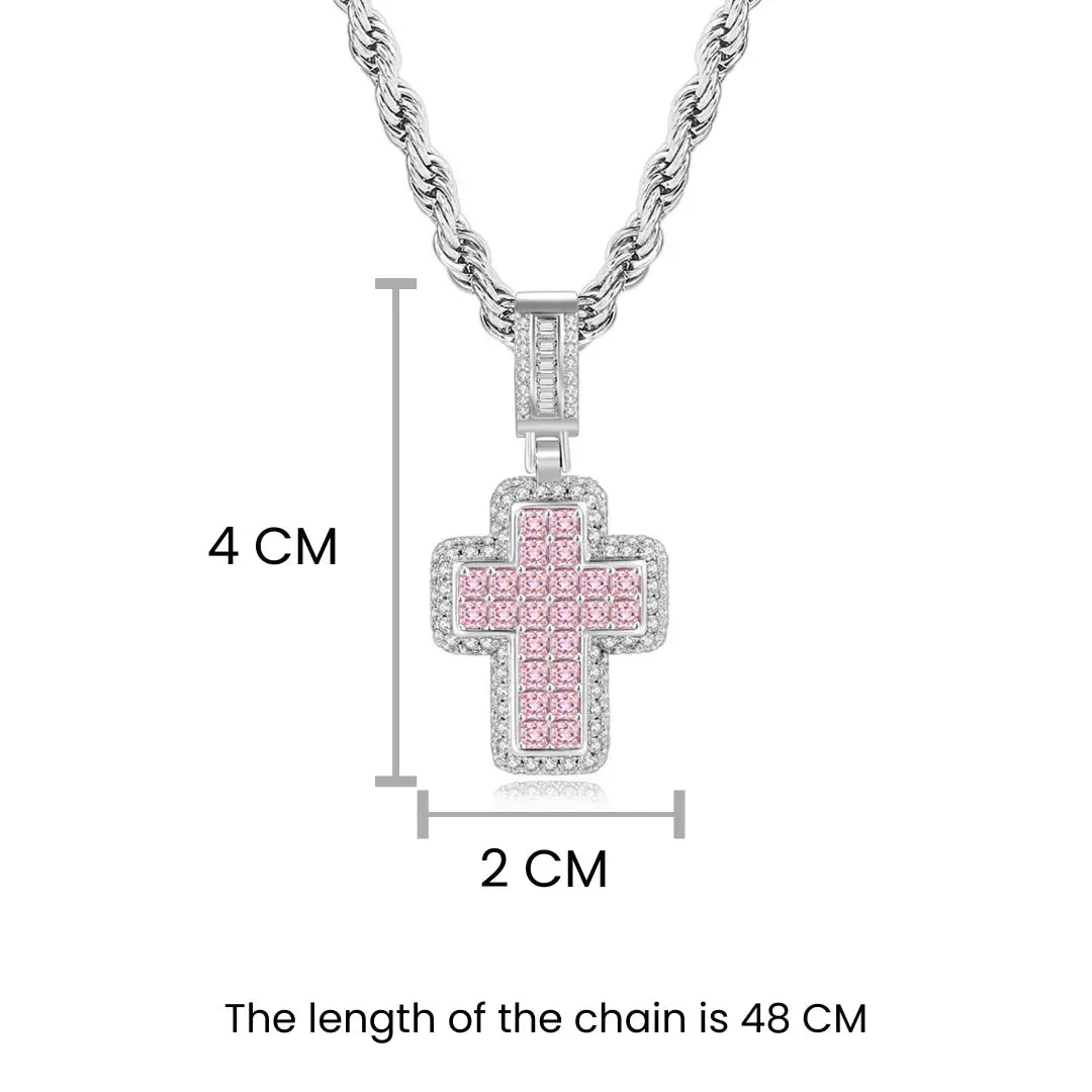 Aesthetic Pink Cross Pendant
