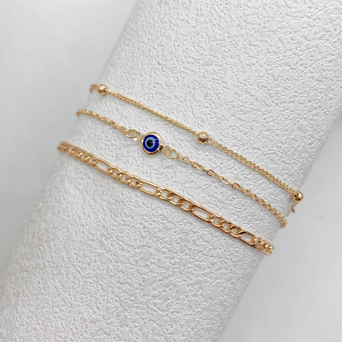 3-Piece Evil Eye Minimalist Bracelet