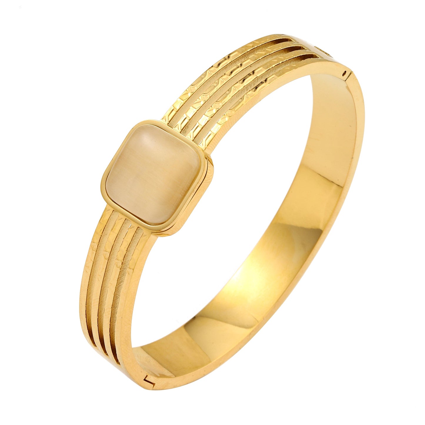 Agate Stone Gold Bracelet