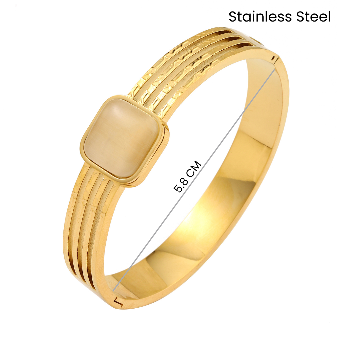 Agate Stone Gold Bracelet