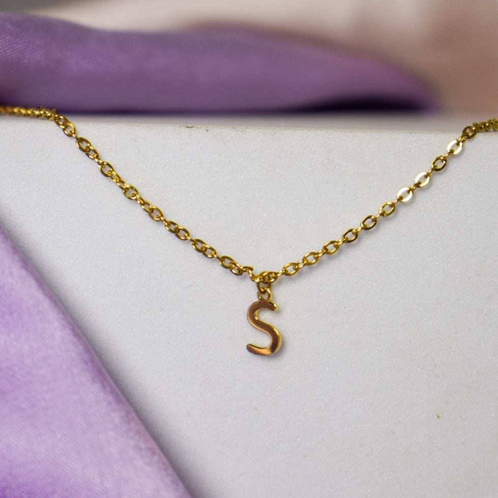 18K Gold Plated Personalized Initial Necklace