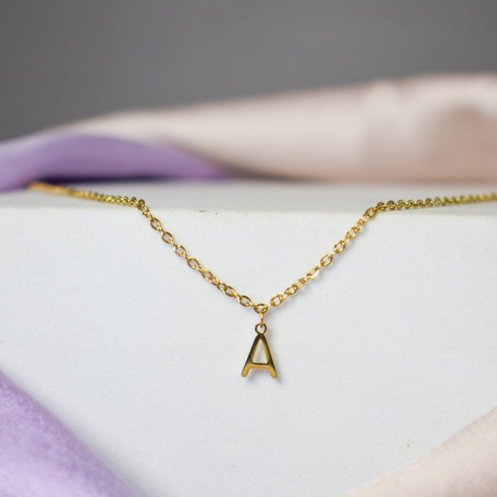 18K Gold Plated Personalized Initial Necklace