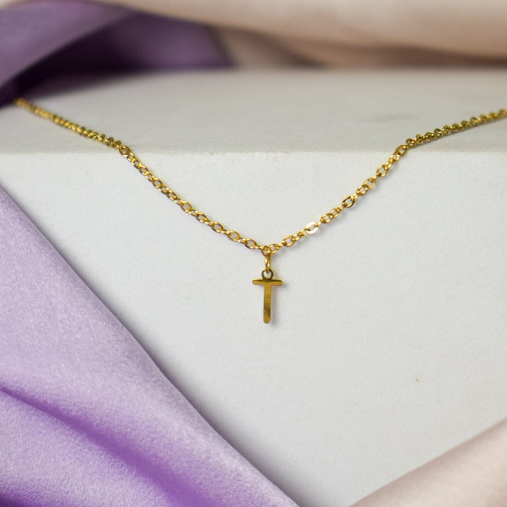 18K Gold Plated Personalized Initial Necklace
