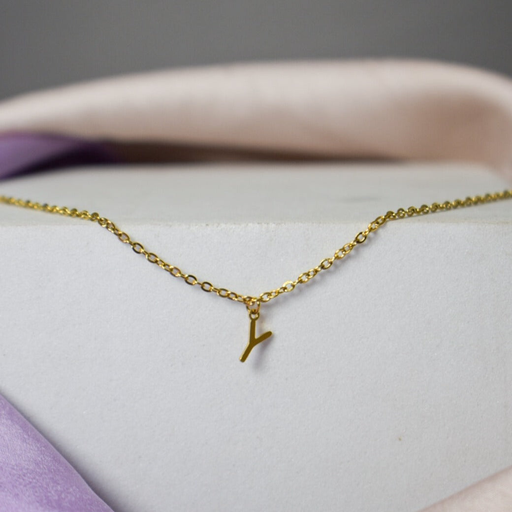18K Gold Plated Personalized Initial Necklace