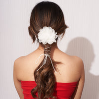 2-in-1 Ivory Rose Hair Tie/Choker