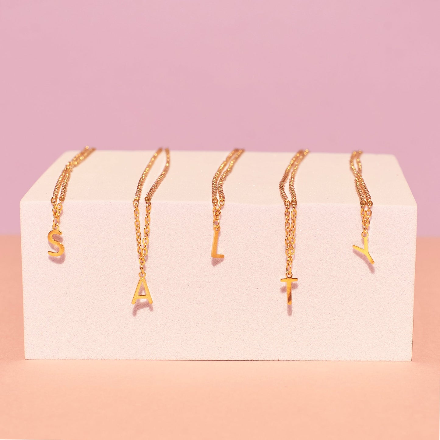 18K Gold Plated Personalized Initial Necklace